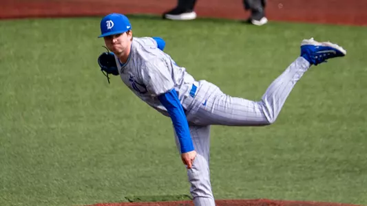 Jack Feehery pitches for Duke baseball