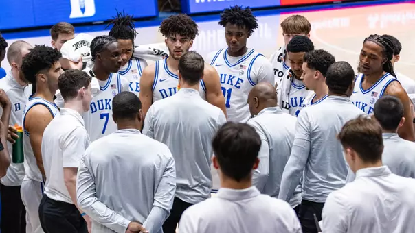 2025-26 Duke Men's Basketball Team Huddle