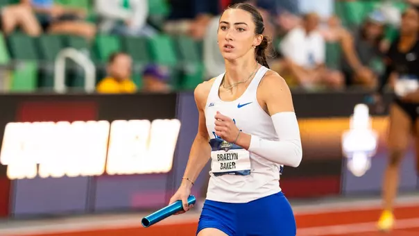 Braelyn Baker runs at NCAA Outdoor Championships