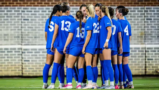 Women's Soccer Huddle at UNC