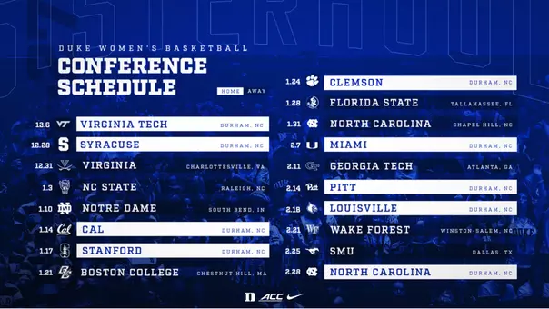 2026-27 Duke WBB ACC Schedule Graphic