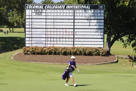 TCU at the Colonial Collegiate Invitational golf tournament at Colonial Country Club in Fort Worth, Texas on October 5, 2021 (Photo by/Gregg Ellman)