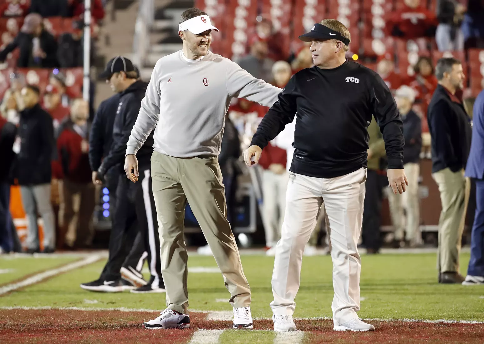 TCU vs Oklahoma football in Norman, Oklahoma on November 23, 2019. (Photo by/ Gregg Ellman)