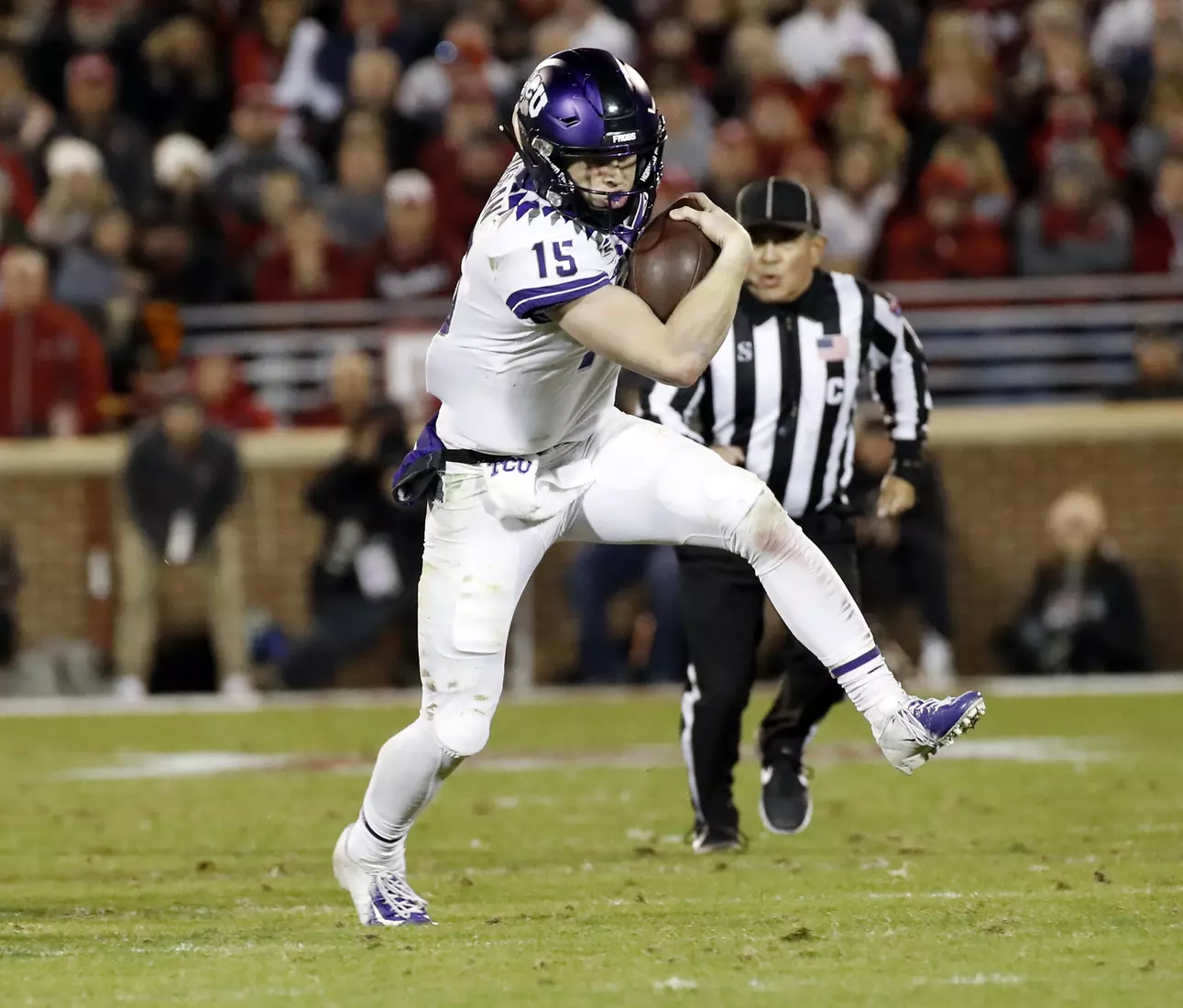 TCU vs Oklahoma football in Norman, Oklahoma on November 23, 2019. (Photo by/ Gregg Ellman)