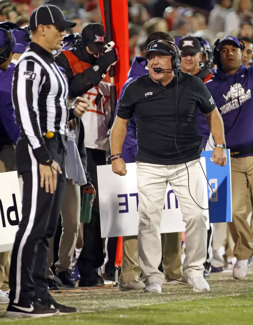 TCU vs Oklahoma football in Norman, Oklahoma on November 23, 2019. (Photo by/ Gregg Ellman)