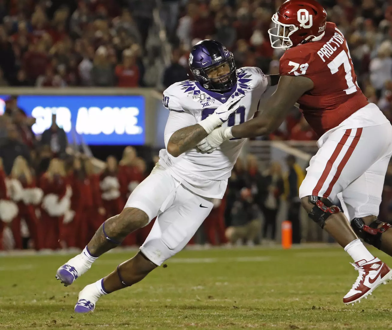 TCU vs Oklahoma football in Norman, Oklahoma on November 23, 2019. (Photo by/ Gregg Ellman)