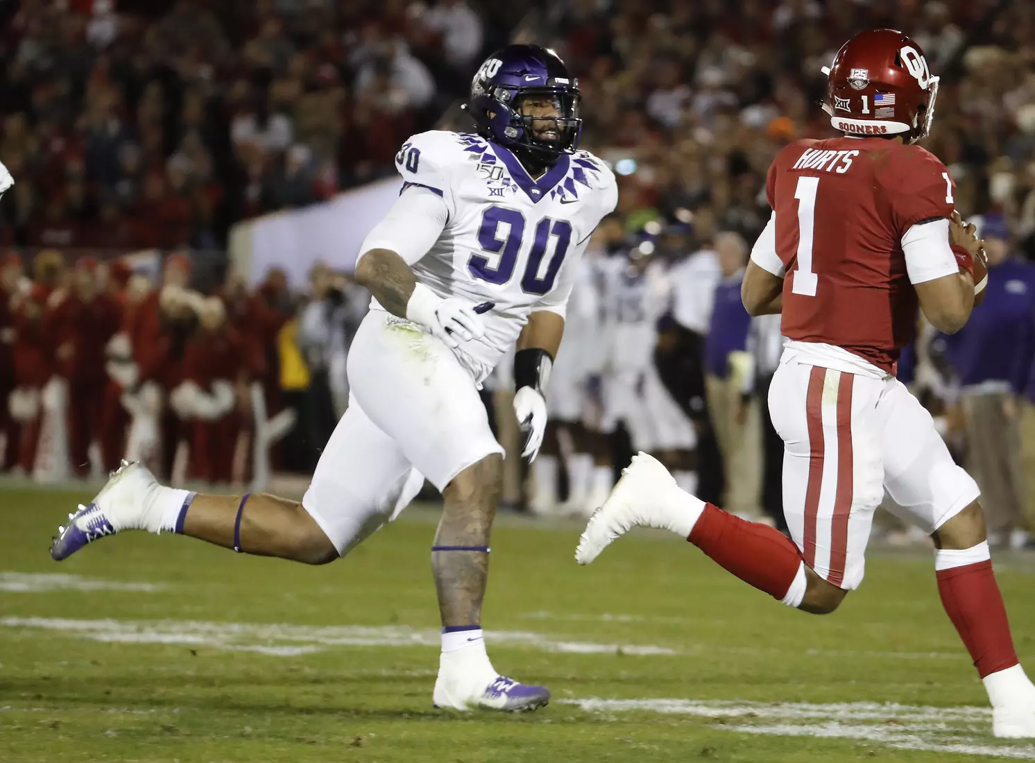 TCU vs Oklahoma football in Norman, Oklahoma on November 23, 2019. (Photo by/ Gregg Ellman)
