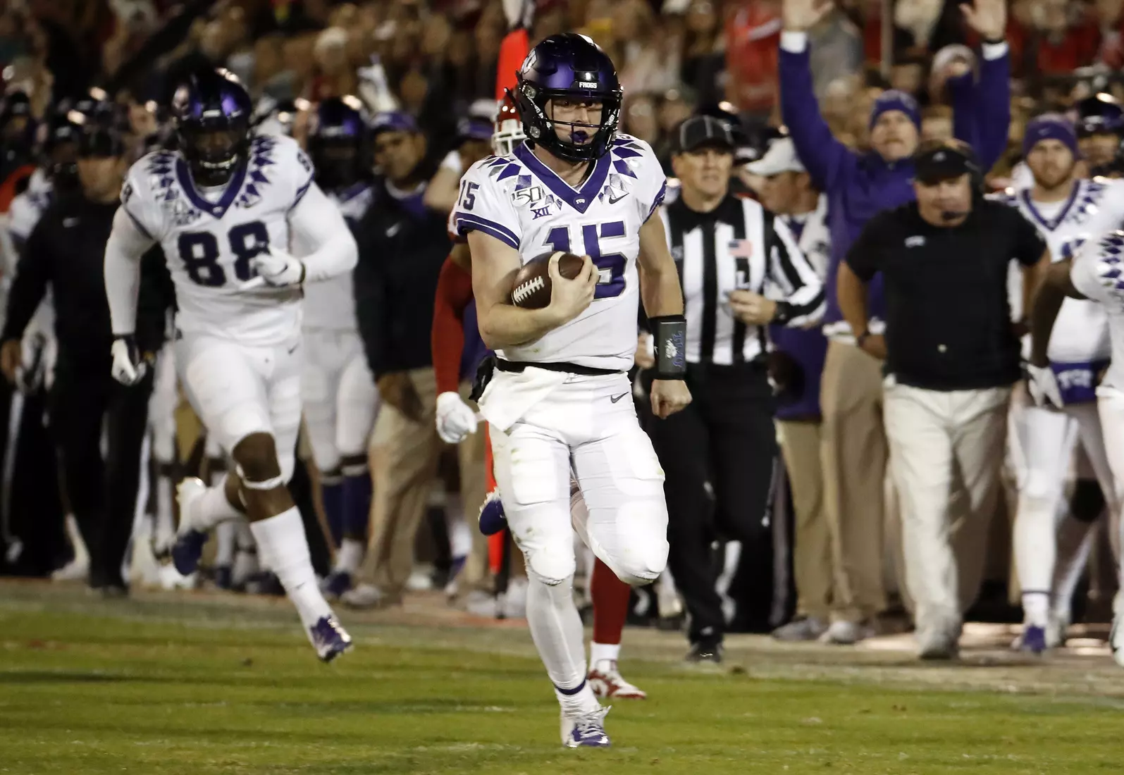 TCU vs Oklahoma football in Norman, Oklahoma on November 23, 2019. (Photo by/ Gregg Ellman)