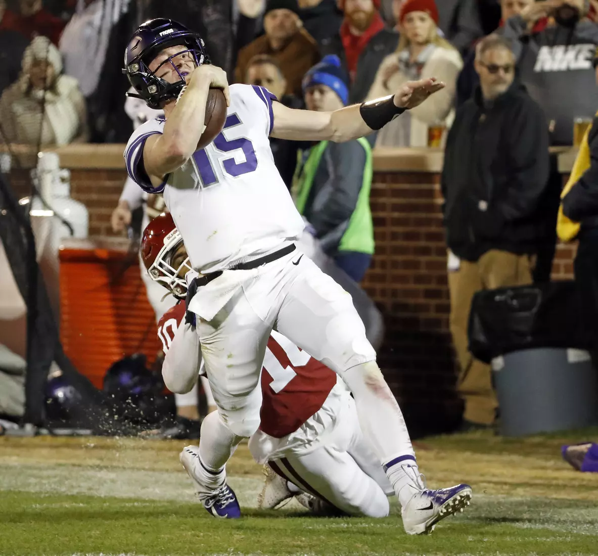 TCU vs Oklahoma football in Norman, Oklahoma on November 23, 2019. (Photo by/ Gregg Ellman)