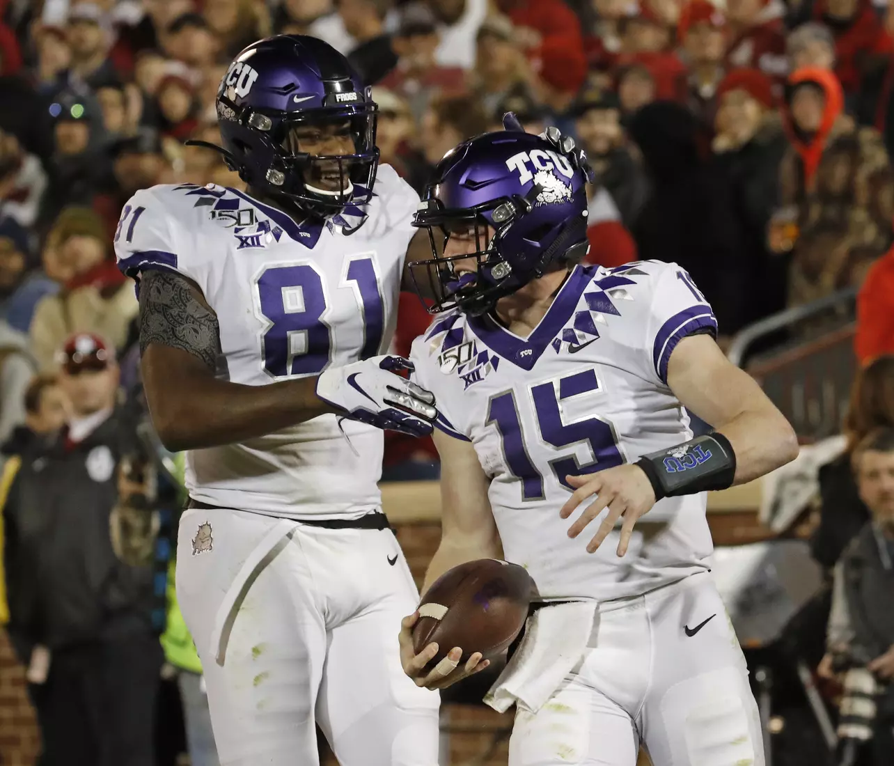 TCU vs Oklahoma football in Norman, Oklahoma on November 23, 2019. (Photo by/ Gregg Ellman)