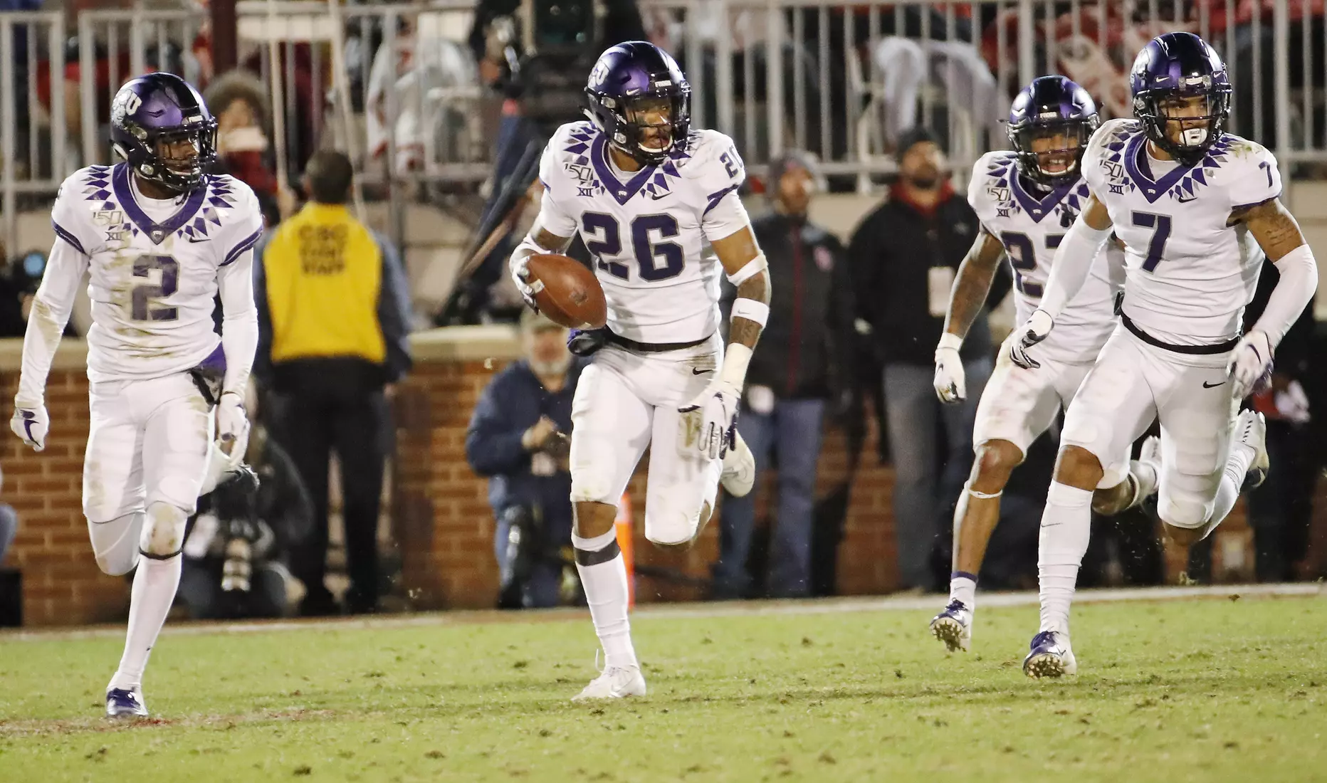 TCU vs Oklahoma football in Norman, Oklahoma on November 23, 2019. (Photo by/ Gregg Ellman)