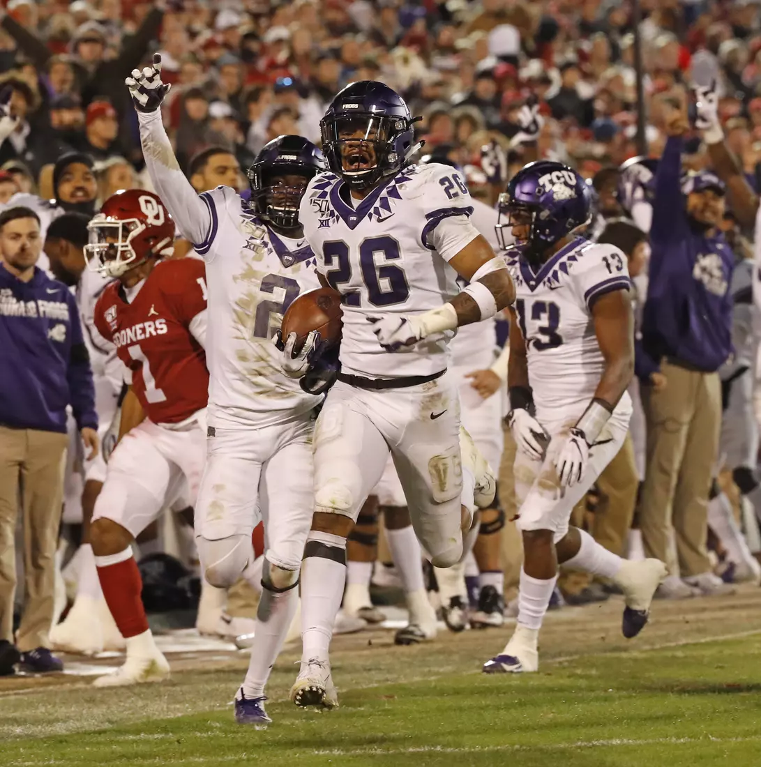 TCU vs Oklahoma football in Norman, Oklahoma on November 23, 2019. (Photo by/ Gregg Ellman)