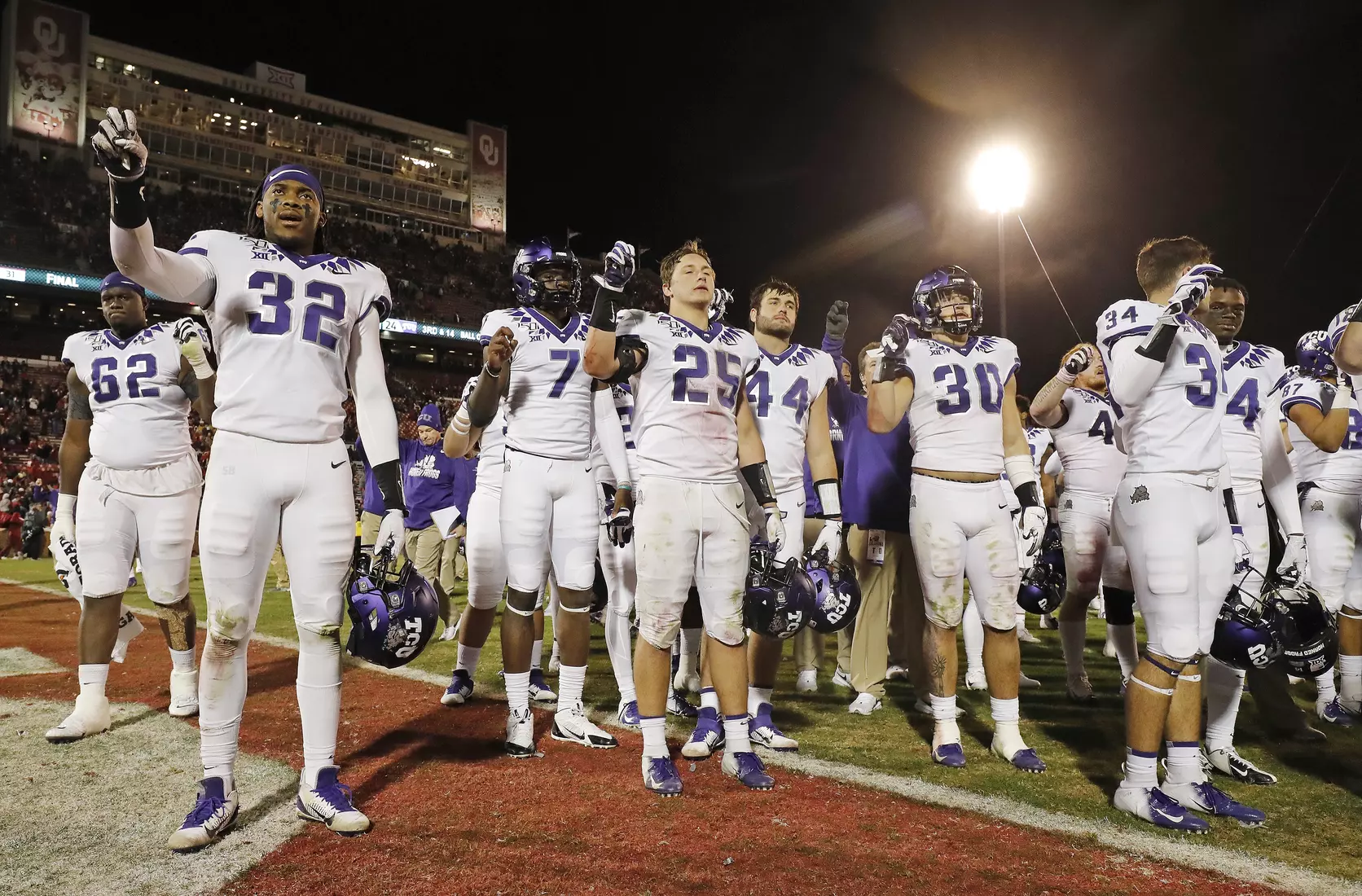 TCU vs Oklahoma football in Norman, Oklahoma on November 23, 2019. (Photo by/ Gregg Ellman)