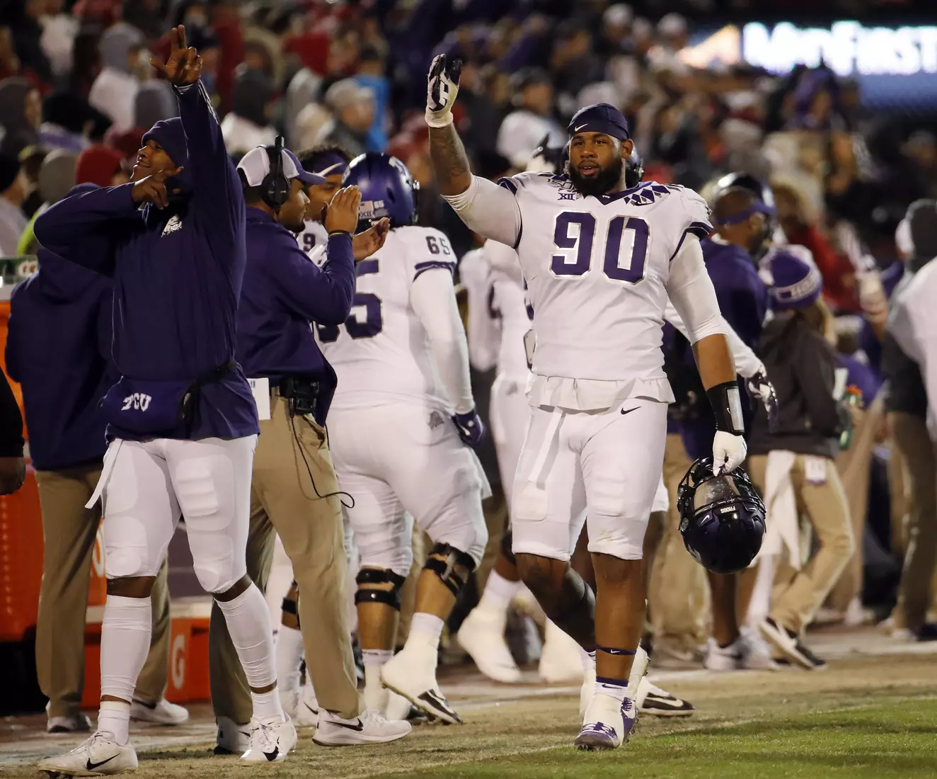 TCU vs Oklahoma football in Norman, Oklahoma on November 23, 2019. (Photo by/ Gregg Ellman)
