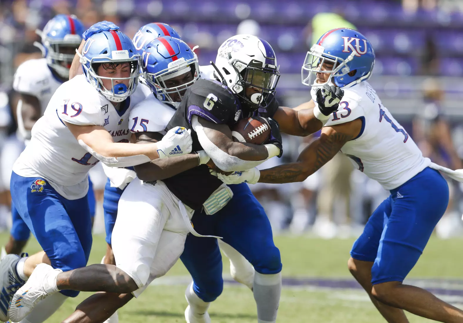 TCU vs Kansas Football at Amon Carter Stadium in Fort Worth, Texas on September 28, 2019. (Photo/Sharon Ellman)