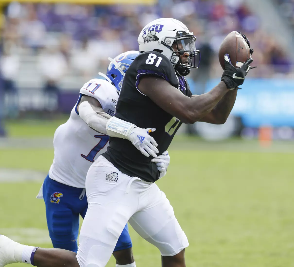 TCU vs Kansas Football at Amon Carter Stadium in Fort Worth, Texas on September 28, 2019. (Photo/Sharon Ellman)