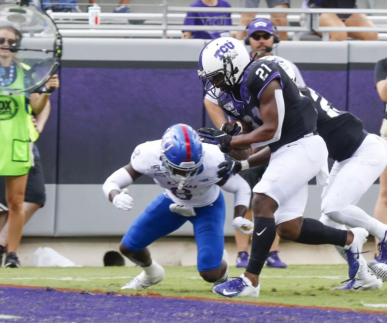 TCU vs Kansas Football at Amon Carter Stadium in Fort Worth, Texas on September 28, 2019. (Photo/Sharon Ellman)