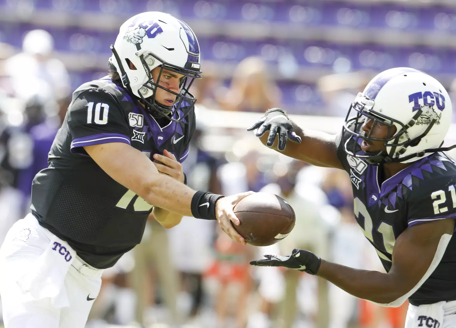 TCU vs Kansas Football at Amon Carter Stadium in Fort Worth, Texas on September 28, 2019. (Photo/Sharon Ellman)