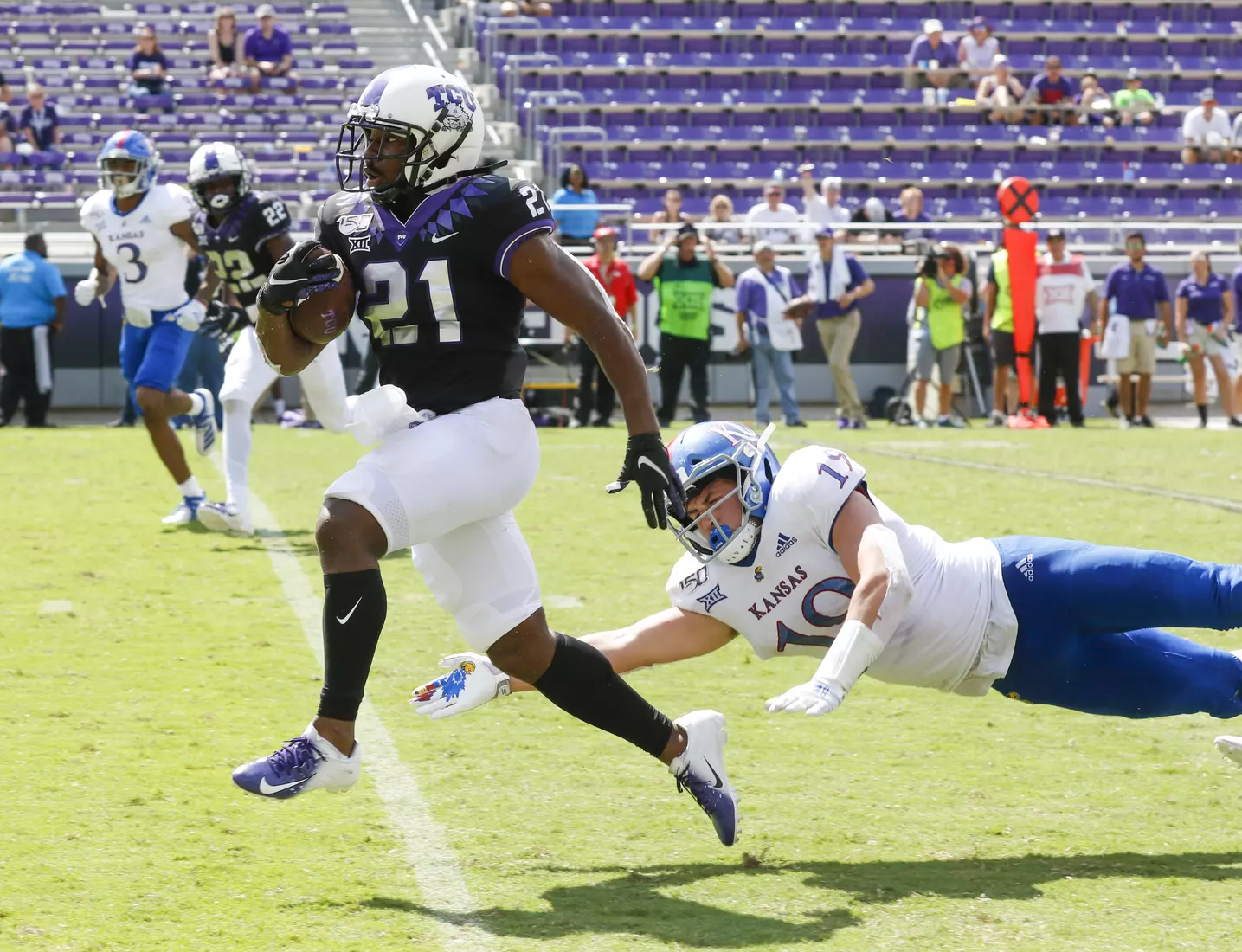 TCU vs Kansas Football at Amon Carter Stadium in Fort Worth, Texas on September 28, 2019. (Photo/Sharon Ellman)