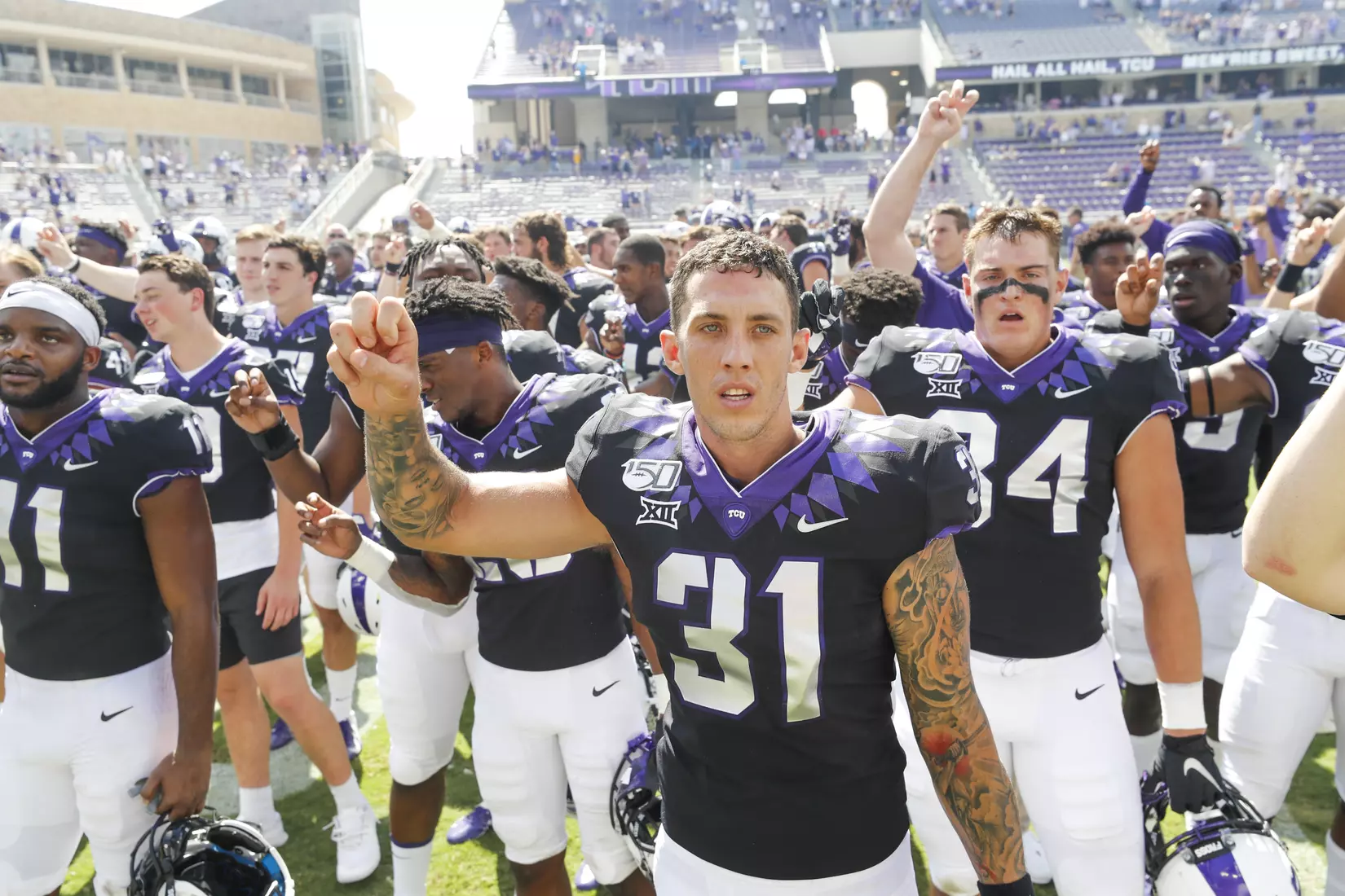 TCU vs Kansas Football at Amon Carter Stadium in Fort Worth, Texas on September 28, 2019. (Photo/Sharon Ellman)