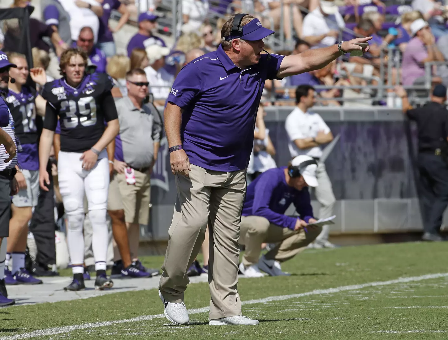 TCU vs Kansas football in Fort Worth, Texas on September 28, 2019. (Photo by Gregg Ellman)