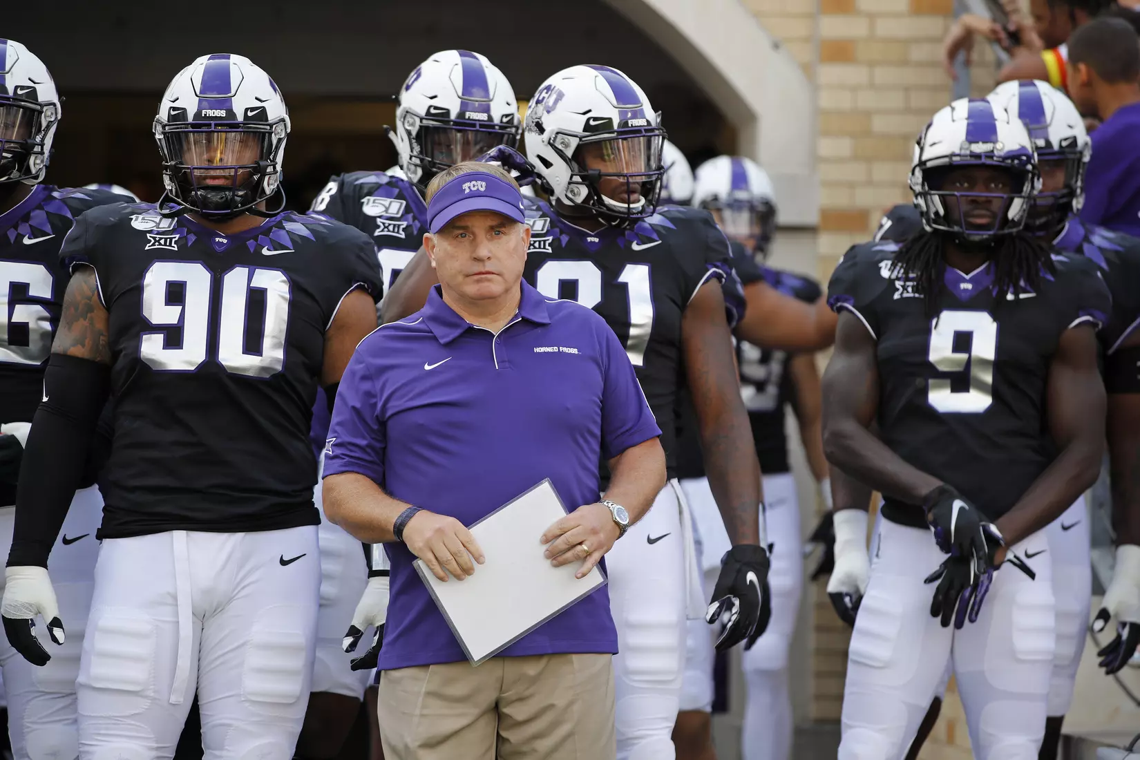 TCU vs Kansas football in Fort Worth, Texas on September 28, 2019. (Photo by Gregg Ellman)