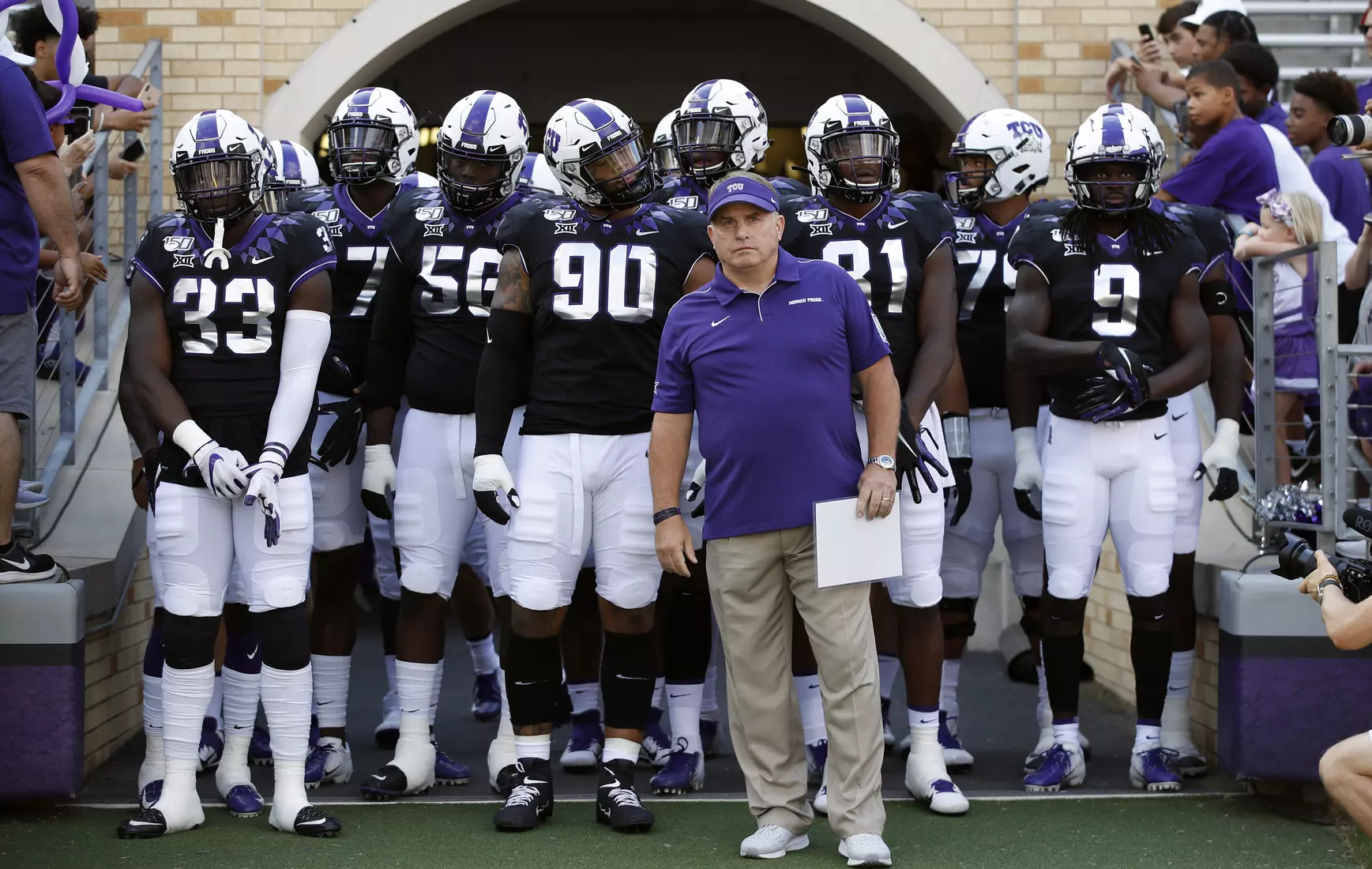 TCU vs Kansas football in Fort Worth, Texas on September 28, 2019. (Photo by Gregg Ellman)