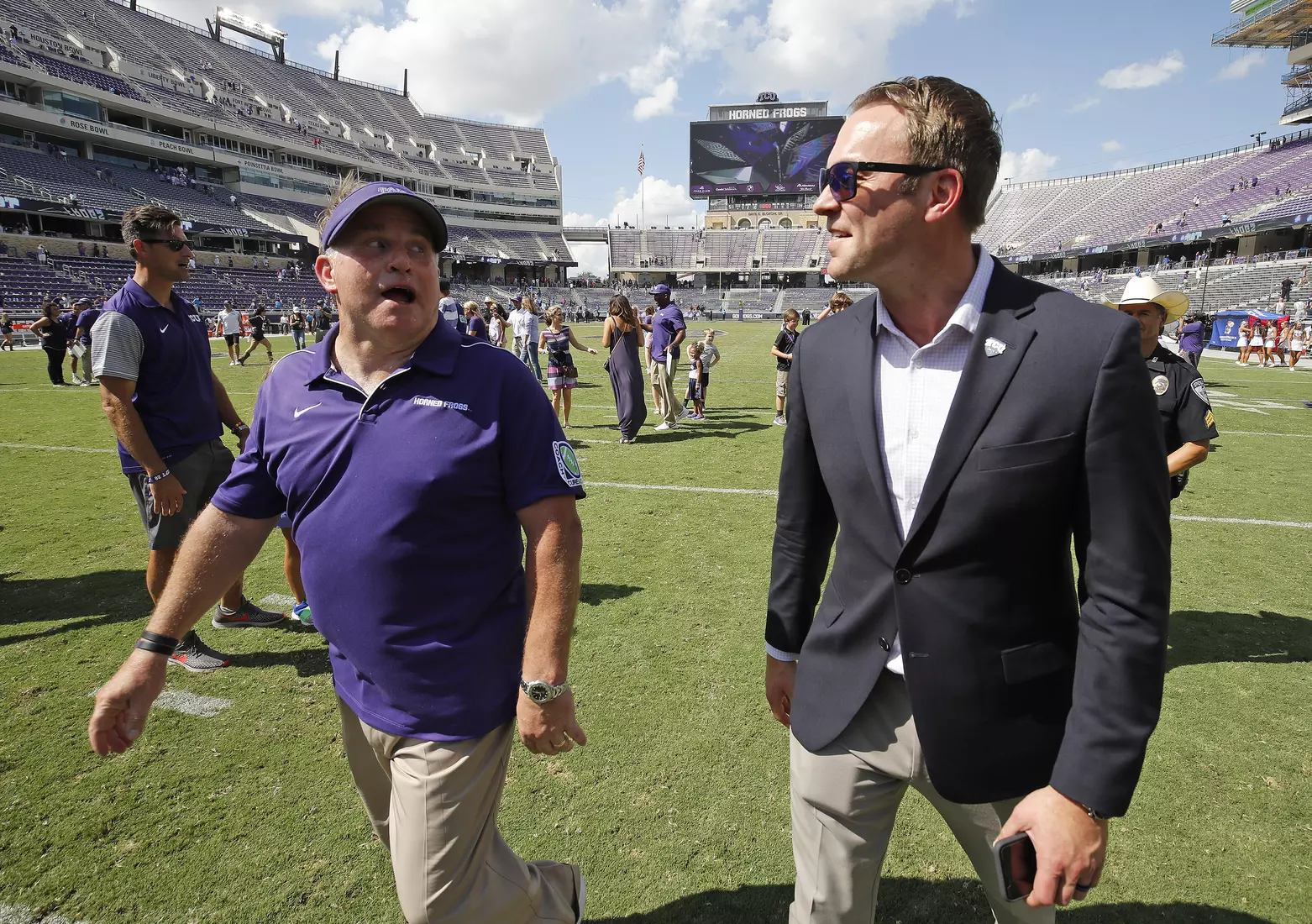 TCU vs Kansas football in Fort Worth, Texas on September 28, 2019. (Photo by Gregg Ellman)