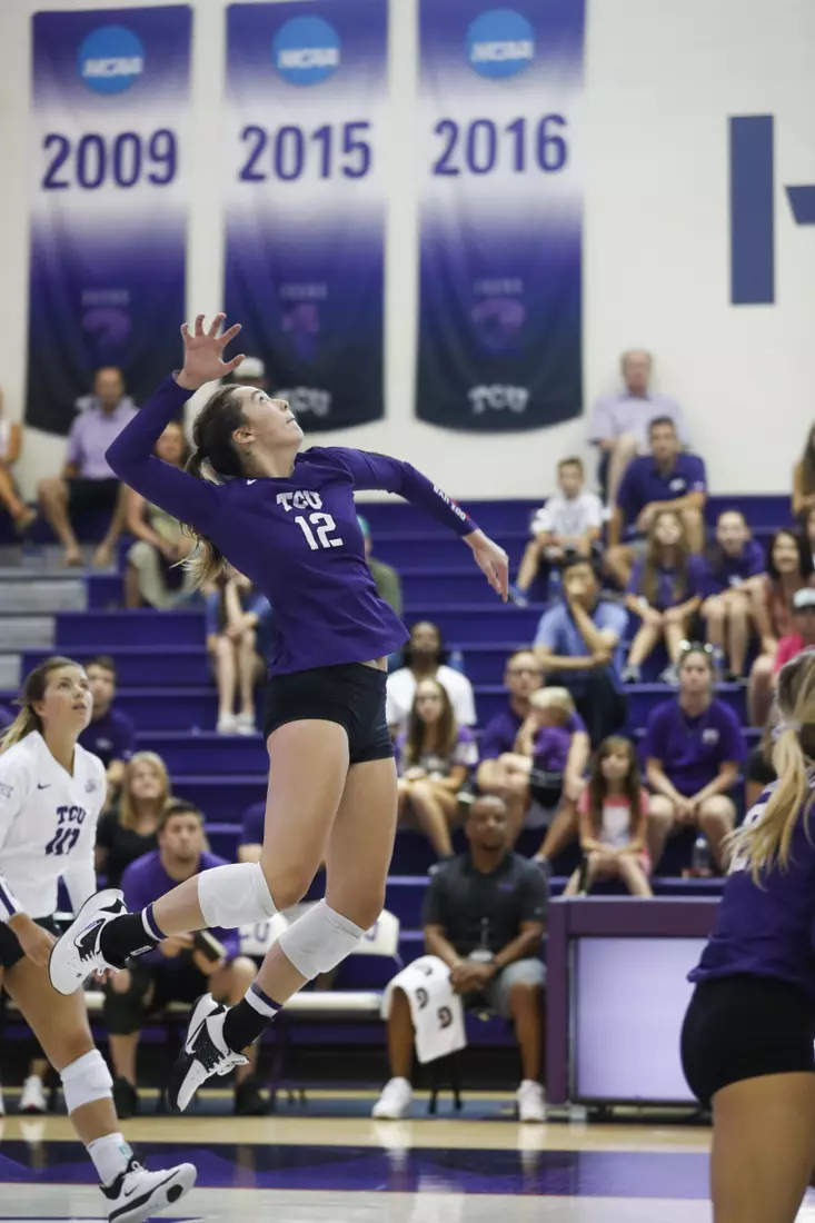 TCU volleyball purple white scrimmage in Fort Worth, Texas on August 24, 2019. (Photo/Sharon Ellman)