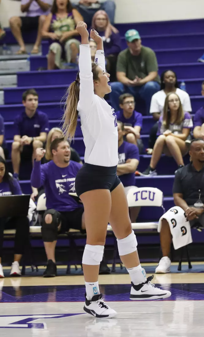 TCU volleyball purple white scrimmage in Fort Worth, Texas on August 24, 2019. (Photo/Sharon Ellman)