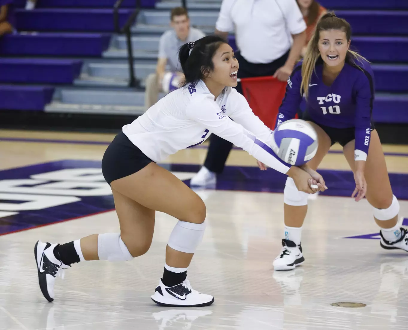 TCU volleyball purple white scrimmage in Fort Worth, Texas on August 24, 2019. (Photo/Sharon Ellman)