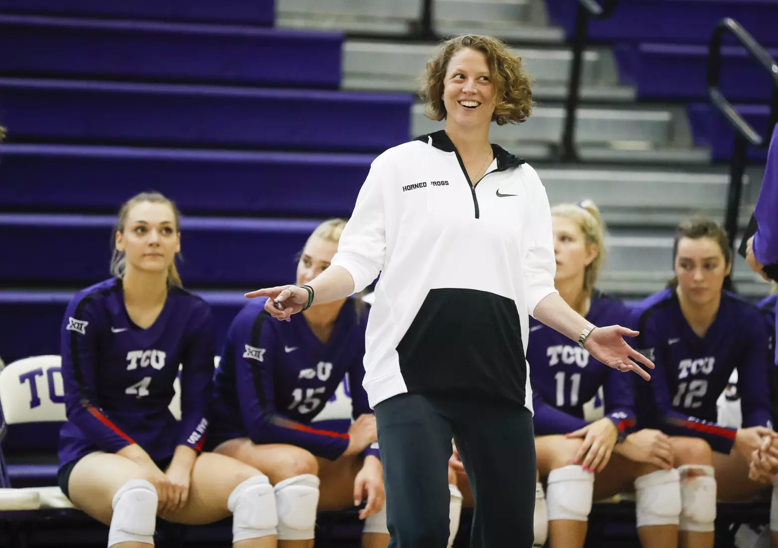 TCU volleyball purple white scrimmage in Fort Worth, Texas on August 24, 2019. (Photo/Sharon Ellman)
