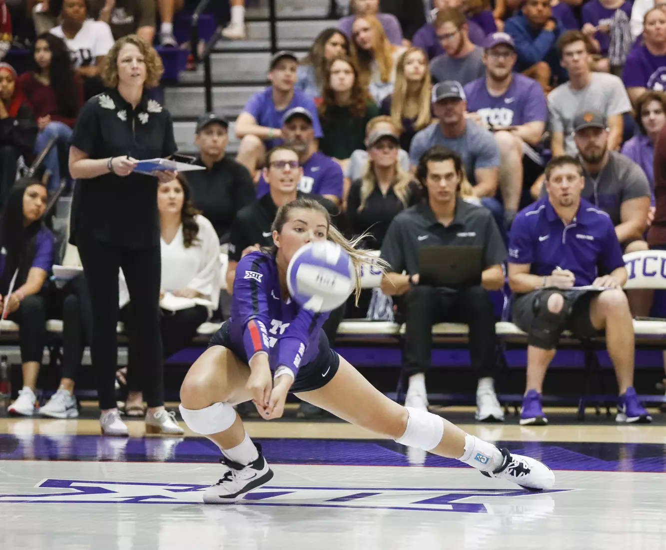 TCU vs High Point University Volleyball in Fort Worth, Texas on August 30, 2019. (Photo/Sharon Ellman)