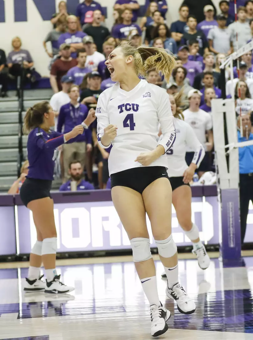 TCU vs High Point University Volleyball in Fort Worth, Texas on August 30, 2019. (Photo/Sharon Ellman)
