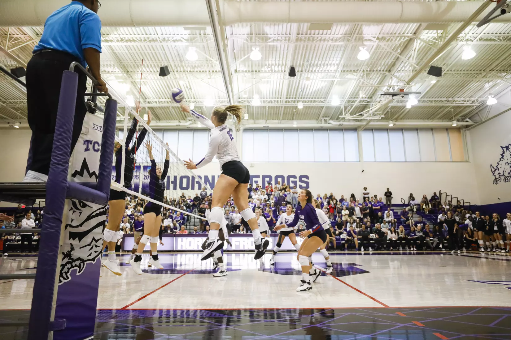TCU vs High Point University Volleyball in Fort Worth, Texas on August 30, 2019. (Photo/Sharon Ellman)