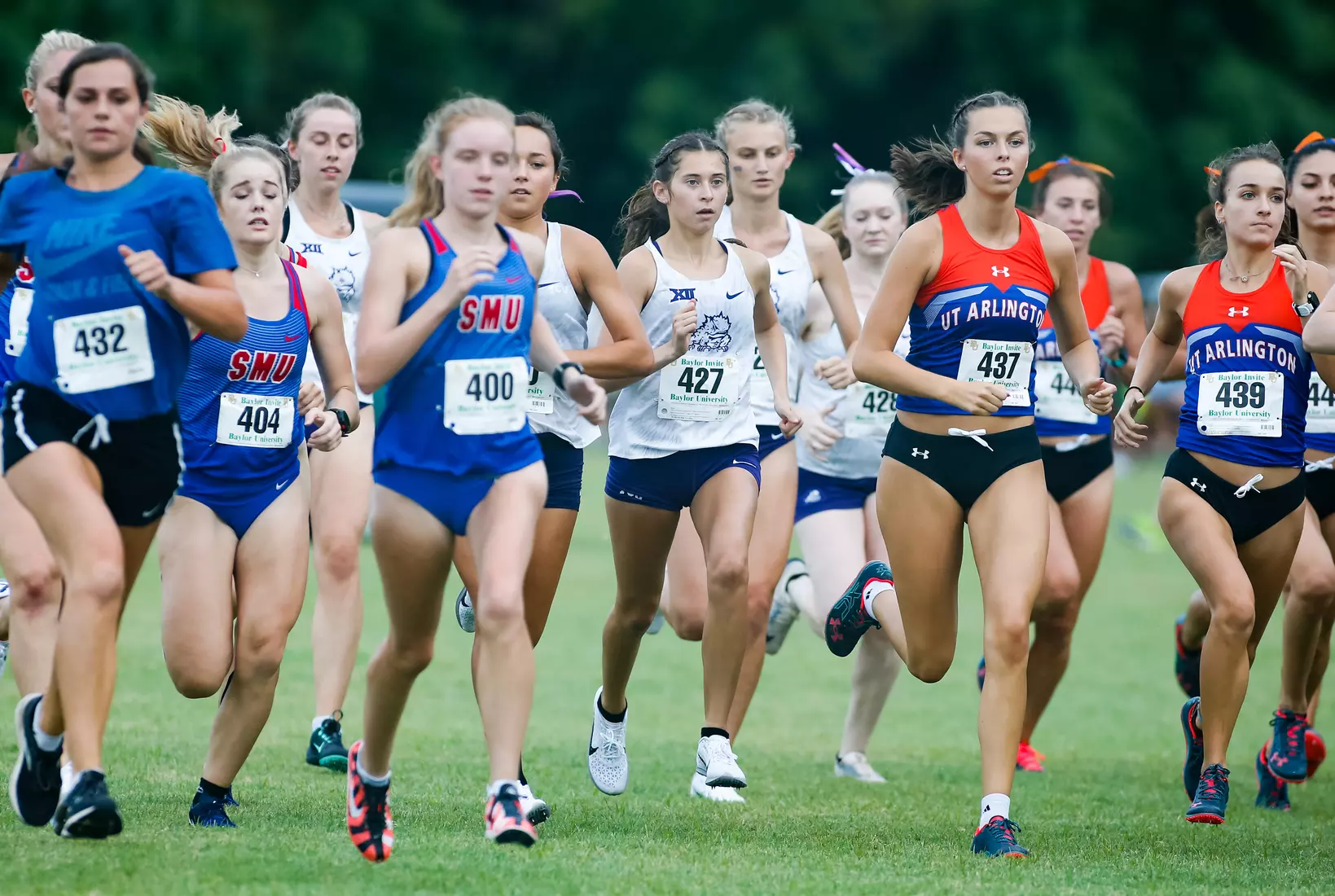 TCU Cross Country competes at the Bear Twilight Invitational meet in Waco, Texas on August 30, 2019. (Photo/Ellman Photography)