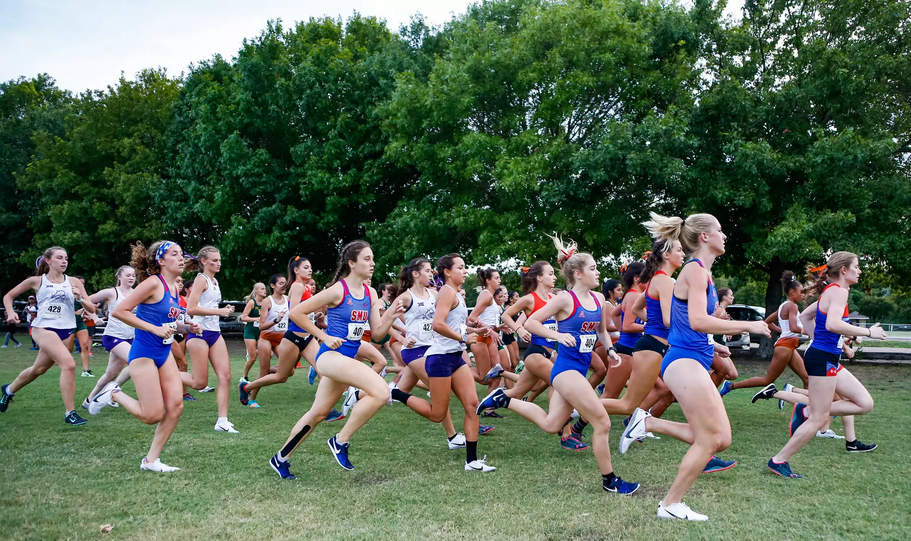 TCU Cross Country competes at the Bear Twilight Invitational meet in Waco, Texas on August 30, 2019. (Photo/Ellman Photography)
