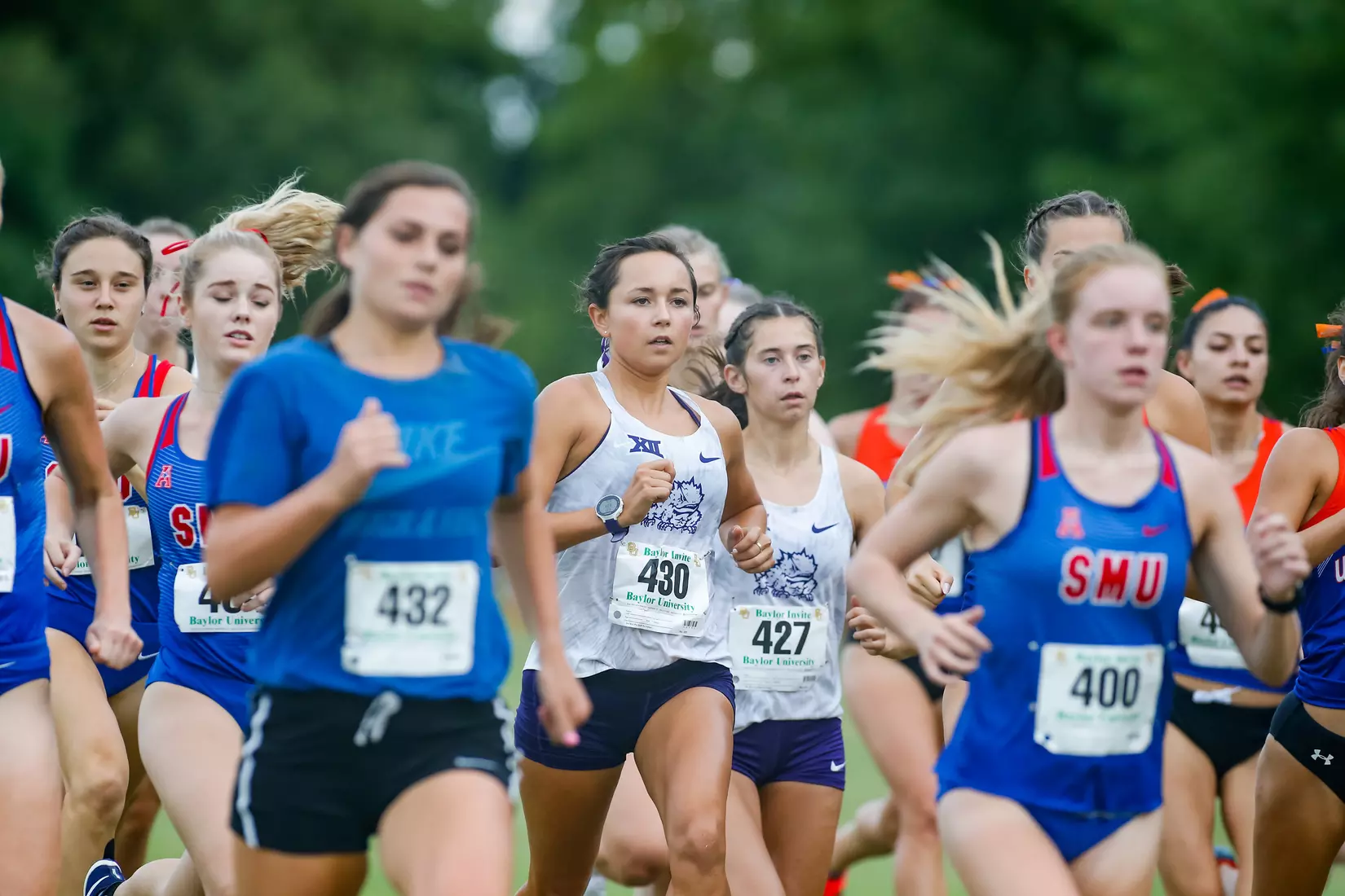 TCU Cross Country competes at the Bear Twilight Invitational meet in Waco, Texas on August 30, 2019. (Photo/Ellman Photography)