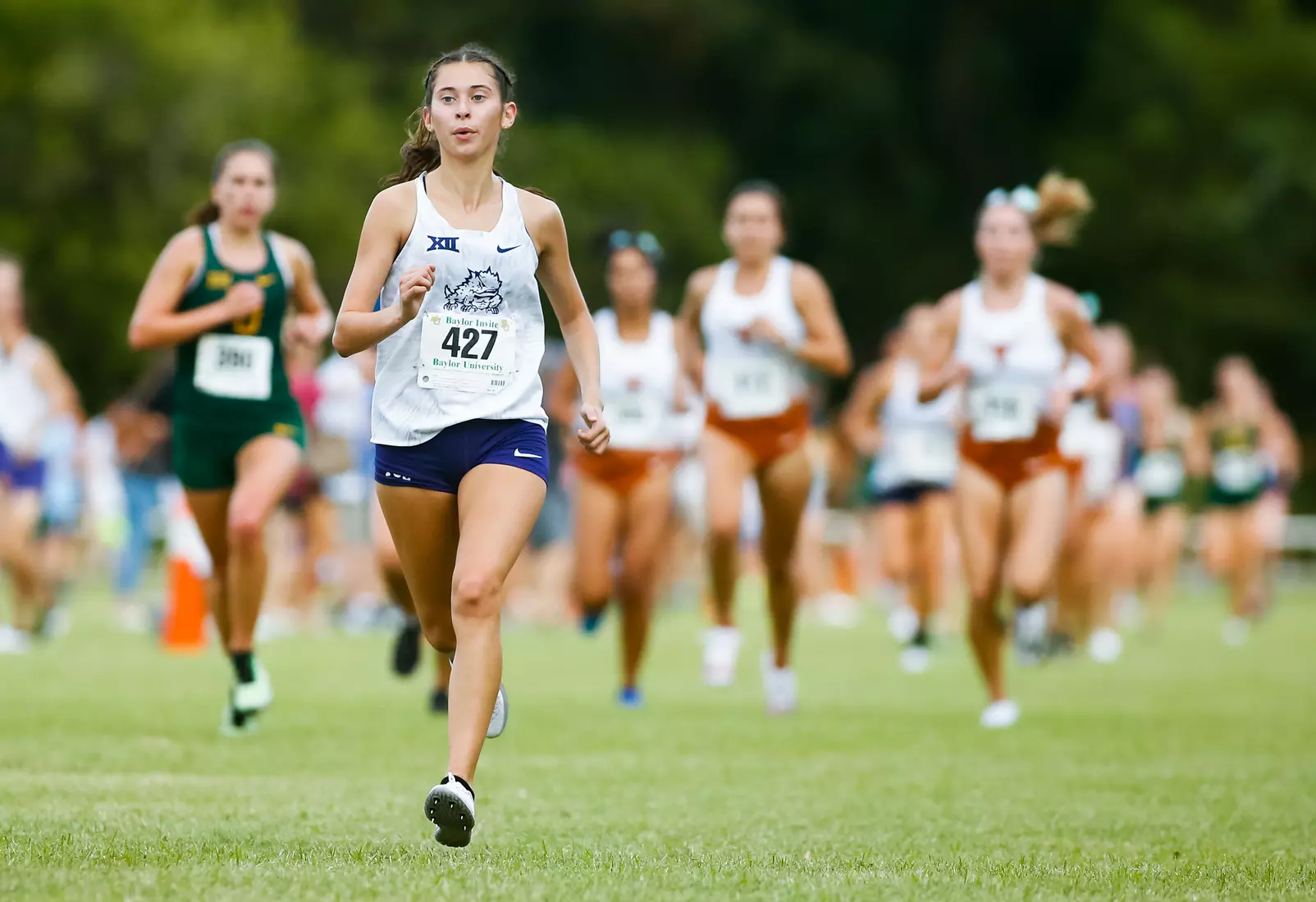 TCU Cross Country competes at the Bear Twilight Invitational meet in Waco, Texas on August 30, 2019. (Photo/Ellman Photography)