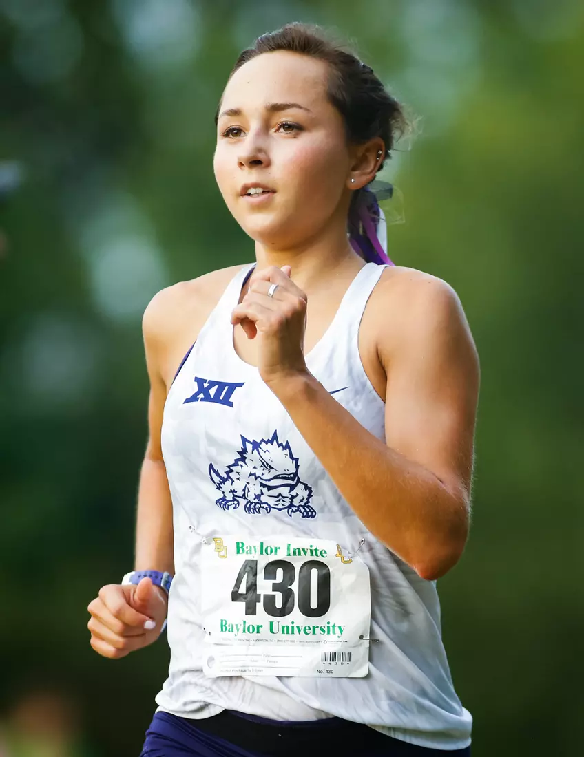TCU Cross Country competes at the Bear Twilight Invitational meet in Waco, Texas on August 30, 2019. (Photo/Ellman Photography)