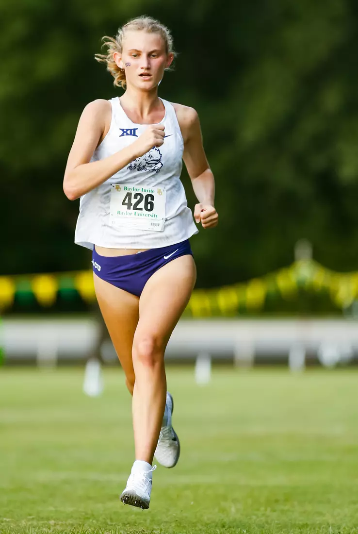 TCU Cross Country competes at the Bear Twilight Invitational meet in Waco, Texas on August 30, 2019. (Photo/Ellman Photography)