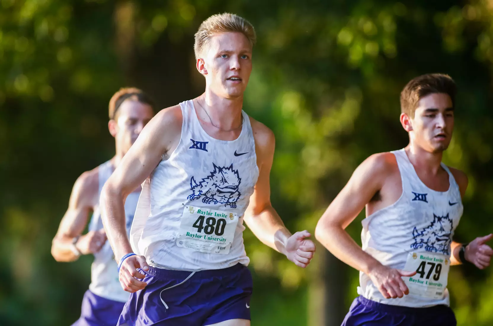 TCU Cross Country competes at the Bear Twilight Invitational meet in Waco, Texas on August 30, 2019. (Photo/Ellman Photography)