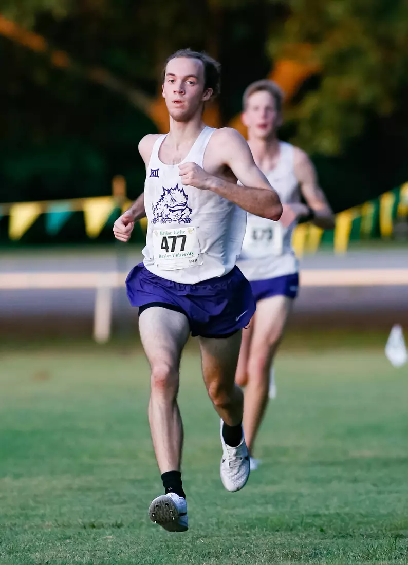TCU Cross Country competes at the Bear Twilight Invitational meet in Waco, Texas on August 30, 2019. (Photo/Ellman Photography)