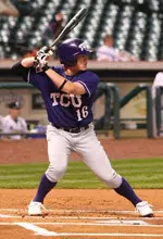 Steven Trout hit a home run for the Purple team.