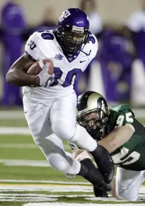 TCU tailback Lonta Hobbs needs just 104 yards rushing to reach 3,000 in his career.