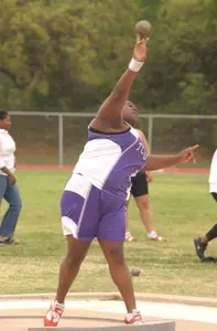Sophomore Candis Kelley won the women's shot put.