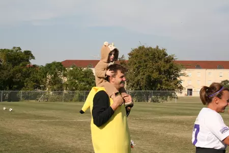 Head coach Dan Abdalla on Wednesday with his son.