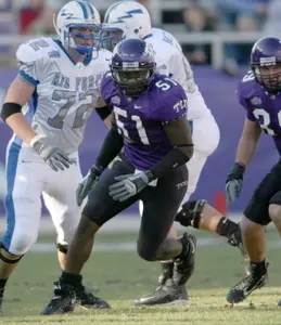 Robert Henson tied for the team lead with nine tackles Saturday.