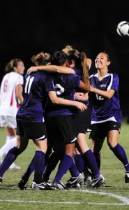 TCU celebrates after a goal on Saturday.