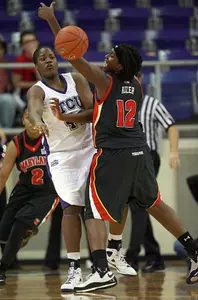 Chantelle John and the Lady Frogs head to the road for seven straight games after Tuesday's home meeting with Houston.